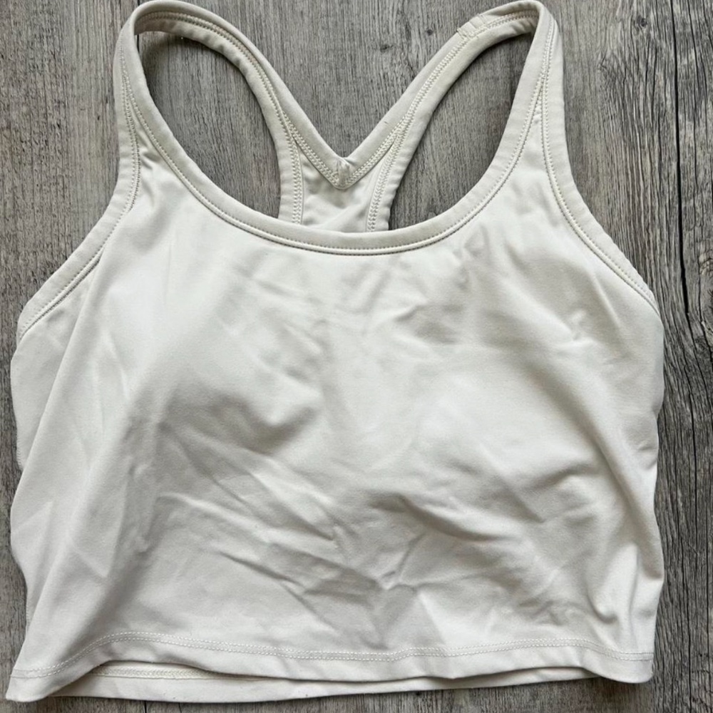 Lavento Women's Racerback Sports Bras Yoga Crop Top with Built in Bra, Size 4